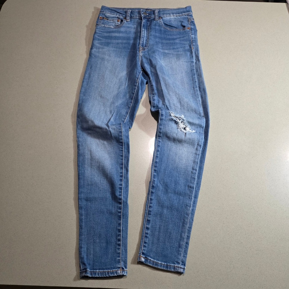 Polo Ralph Lauren Tompkins Skinny Jeans Medium Wash Distressed Size 28 x 28